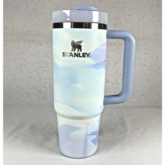 Stanley Quencher H2.0 Flowstate Tumbler 30 oz Iris Light Blue Swirl NO STRAW - Picture 1 of 11
